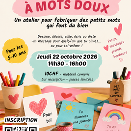 La fabrique à mots doux – Atelier créatif 5-10 ans