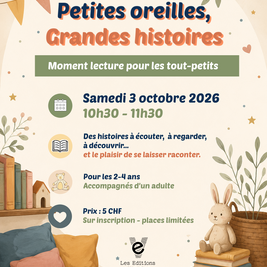 Petites oreilles, grandes histoires – Moment lecture 2-4 ans
