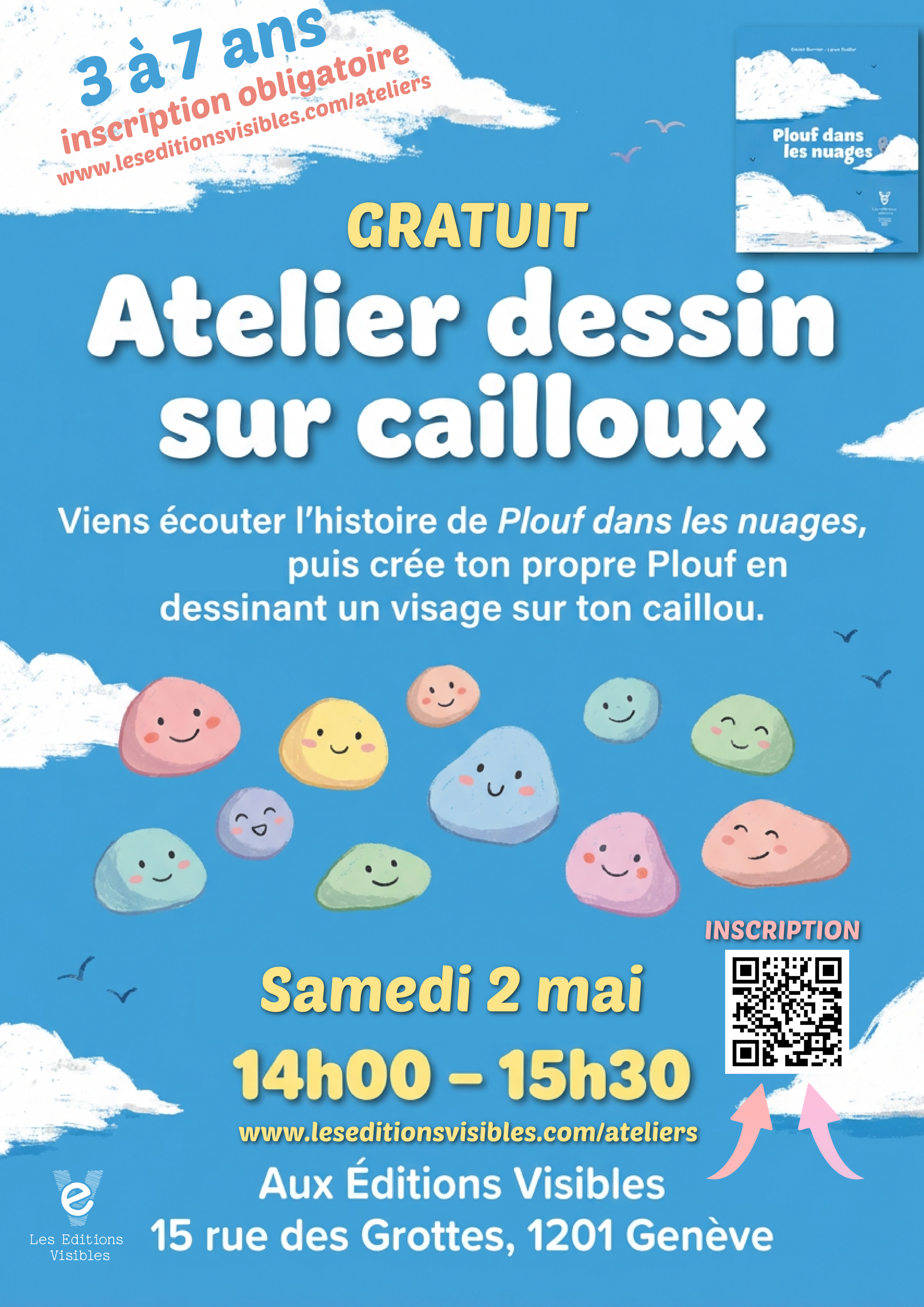 Atelier du 2 mai : dessin sur cailloux - Dès 3 ans